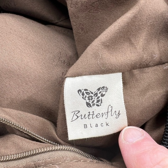 BLACK BUTTERFLY COLORFUL ABSTRACT PATTERN SMALL BACKPACK PURSE - Picture 3 of 16